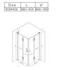 Čtvercový sprchový kout BS05B 90x90 černá/transparent - bez vaničky