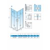 Čtvercový sprchový kout HYD-SK08B 80x80 zlatá/transparent - bez vaničky
