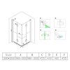 Čtvercový sprchový kout BS08C-M 100x100 černá/transparent - bez vaničky