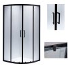 Čtvrtkruhový sprchový kout HYD-RK01B 90x90 černá/transparent - bez vaničky