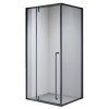 Obdélníkový sprchový kout BS12A 100x80 černá/transparent - bez vaničky