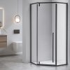Pětiúhelníkový sprchový kout HYD-PK07B 90x90 černá/transparent - bez vaničky