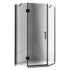 Pětiúhelníkový sprchový kout HYD-PK10A 80x80 černá/transparent - bez vaničky