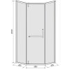 Pětiúhelníkový sprchový kout HYD-PK4026A 80x80 černá/transparent - bez vaničky