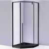 Pětiúhelníkový sprchový kout BS07B 90x90 černá/transparent + vanička SXL07B BL černá