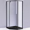 Pětiúhelníkový sprchový kout BS07B 90x90 černá/transparent + vanička SXL07B BL černá