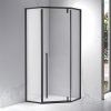 Pětiúhelníkový sprchový kout BS07A 80x80 černá/transparent + vanička ST07A BL černá