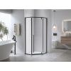Pětiúhelníkový sprchový kout BS07A 80x80 černá/transparent + vanička ST07A BL černá