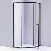 Pětiúhelníkový sprchový kout BS07A 80x80 černá/transparent + vanička ST07A BL černá