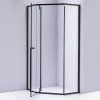 Pětiúhelníkový sprchový kout BS07A 80x80 černá/transparent + vanička ST07A BL černá