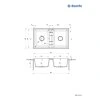 Dřez Eridan 2 komory, granit - ZQE G203 grafit metalic