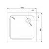 Čtvercový sprchový kout BL30B 90x90 černá/transparent + vanička ST02B bílá