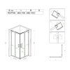 Čtvercový sprchový kout BL30B 90x90 černá/transparent + vanička ST02B bílá