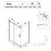 Obdélníkový sprchový kout BS14A 100x90 černý/transparent + vanička ST04A černá
