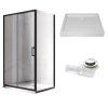 Obdélníkový sprchový kout HYD-OK104C 120x90 černá/transparent + vanička HYD-OSV-SXL04C bílá