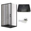 Obdélníkový sprchový kout KZ103C BL 120x80 černá/transparent + vanička SXL03E BL černá