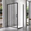 Obdélníkový sprchový kout KZ103B BL 110x80 černý/transparent + vanička ST03B BL černá