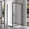 Obdélníkový sprchový kout KZ103B BL 110x80 černý/transparent + vanička ST03B BL černá