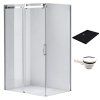 Obdélníkový sprchový kout KZ202A 100x90 chrom/transparent + vanička ST04A BL černá