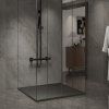 Čtvercový sprchový kout BL30B 90x90 černá/transparent + vanička JUKO černá