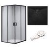 Čtvercový sprchový kout BL30B 90x90 černá/transparent + vanička JUKO černá