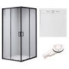 Čtvercový sprchový kout BL30B 90x90 černá/transparent + vanička DEKO bílá