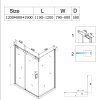 Obdélníkový sprchový kout HYD-OK203C 120x80 chrom/transparent + vanička HYD-OSV-ST03C černá