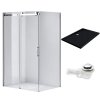 Obdélníkový sprchový kout HYD-OK203C 120x80 chrom/transparent + vanička HYD-OSV-ST03C černá