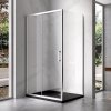Obdélníkový sprchový kout HYD-OK104C 120x90 chrom/transparent + vanička HYD-OSV-ST04C černá