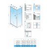 Čtvercový sprchový kout KZ1390B 90x90 chrom/transparent + vanička RIKO BL černá