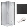 Čtvercový sprchový kout KZ1390B 90x90 chrom/transparent + vanička RIKO BL černá