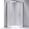 Čtvercový sprchový kout HYD-SK90B 90x90 chrom/transparent + vanička HYD-SSV-RIKO černá