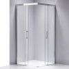 Čtvercový sprchový kout KZ90B 90x90 chrom/transparent + vanička RIKO BL černá
