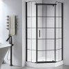 Pětiúhelníkový sprchový kout BS06A 80x80 černá/transparent + vanička ST07A BL černá