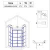 Pětiúhelníkový sprchový kout BS06A 80x80 černá/transparent + vanička ST07A BL černá