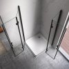 Čtvercový sprchový kout HYD-SK05B 90x90 černá/transparent + vanička HYD-SSV-RIKO černá