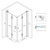 Čtvercový sprchový kout HYD-SK05B 90x90 černá/transparent + vanička HYD-SSV-RIKO černá