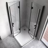 Čtvercový sprchový kout HYD-SK05B 90x90 černá/transparent + vanička HYD-SSV-RIKO černá