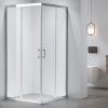 Čtvercový sprchový kout KZ102B 90x90 chrom/transparent + vanička RIKO BL černá