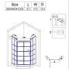 Pětiúhelníkový sprchový kout HYD-PK06B 90x90 černá/transparent + vanička HYD-PSV-SXL07B černá