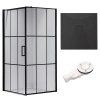 Čtvercový sprchový kout BS13B 90x90 černý/transparent + vanička RIKO BL černá