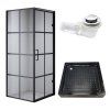 Čtvercový sprchový kout BS10A 80x80 černá/transparent + vanička SXL02A BL černá