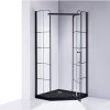 Pětiúhelníkový sprchový kout BS06B 90x90 černá/transparent + vanička ST07B BL černá