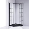 Pětiúhelníkový sprchový kout HYD-PK06B 90x90 černá/transparent + vanička HYD-PSV-ST07B černá