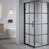 Čtvercový sprchový kout HYD-SK10A 80x80 černá/transparent + vanička HYD-SSV-SXL02A bílá