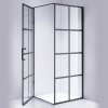 Čtvercový sprchový kout HYD-SK10A 80x80 černá/transparent + vanička HYD-SSV-SXL02A bílá