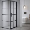 Čtvercový sprchový kout HYD-SK10A 80x80 černá/transparent + vanička HYD-SSV-SXL02A bílá