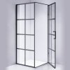 Čtvercový sprchový kout HYD-SK10A 80x80 černá/transparent + vanička HYD-SSV-SXL02A bílá