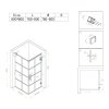 Čtvercový sprchový kout HYD-SK10A 80x80 černá/transparent + vanička HYD-SSV-SXL02A bílá