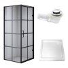 Čtvercový sprchový kout BS10A 80x80 černá/transparent + vanička SXL02A WH bílá